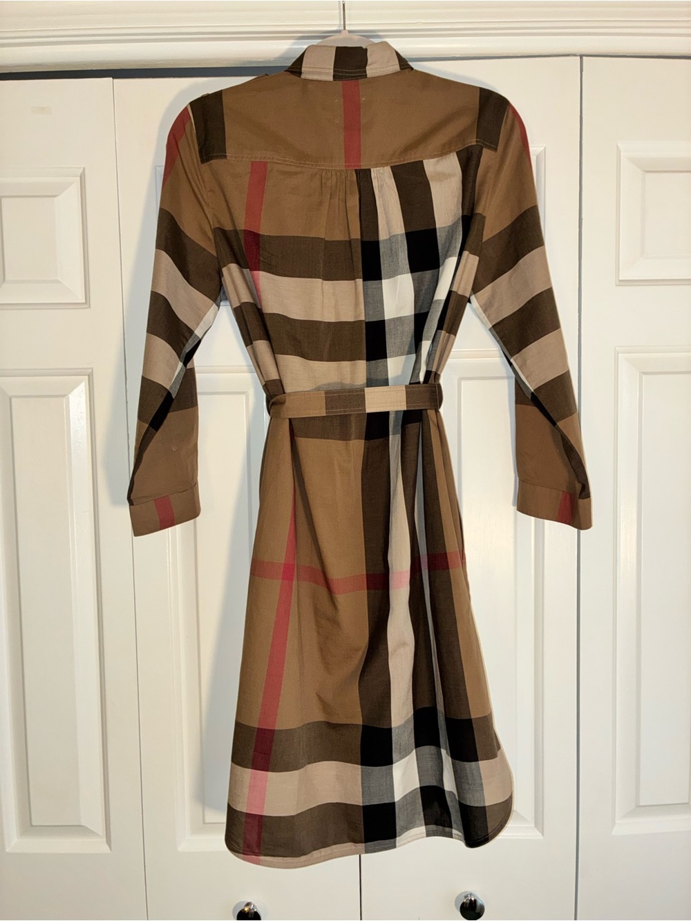Burberry plaid shirt dress with belt, sz 8 great condition - Picture 2 of 11